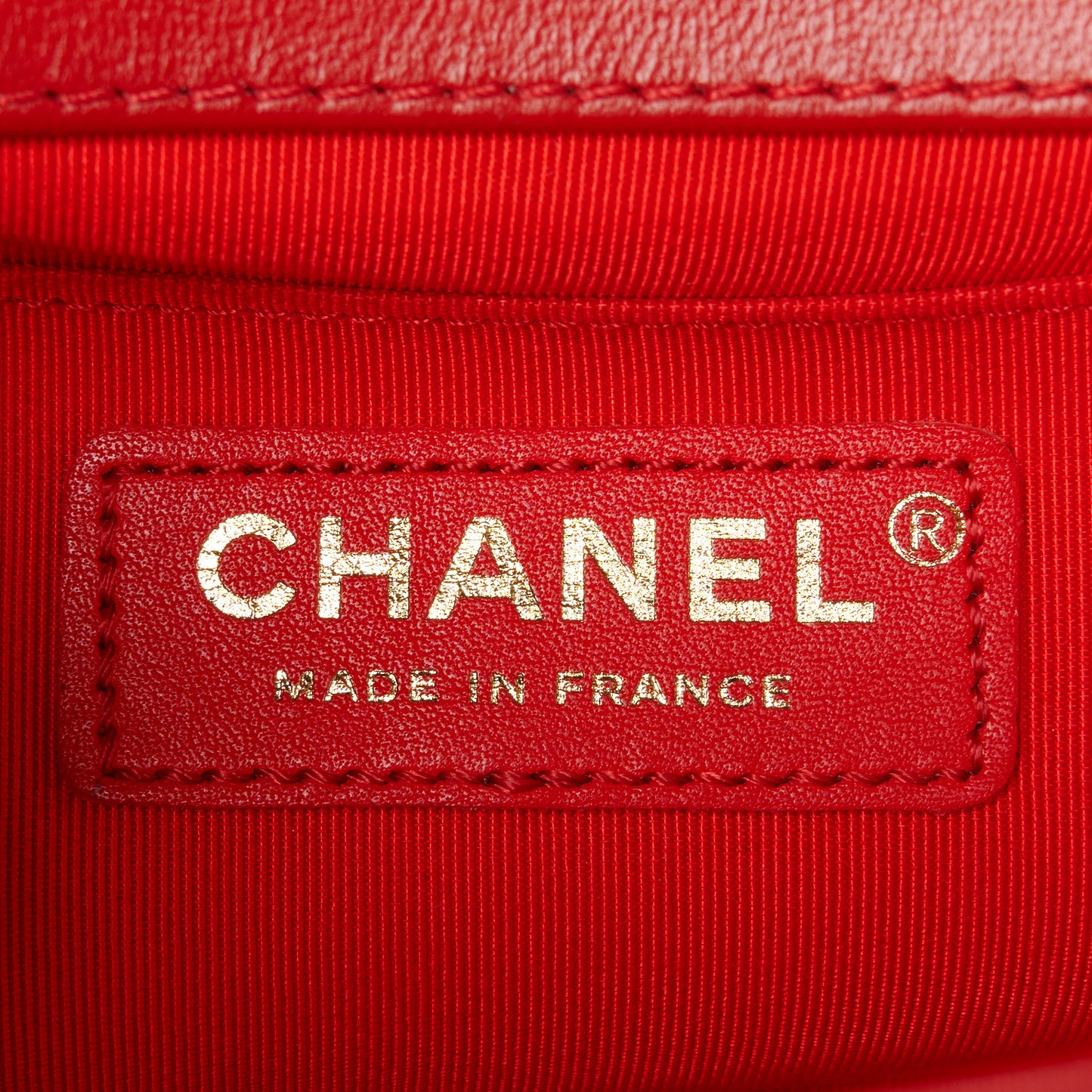 Lambskin Quilted Small Boy Flap Red
