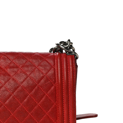 Chanel Caviar Quilted Medium Boy Flap Red 33 of 37