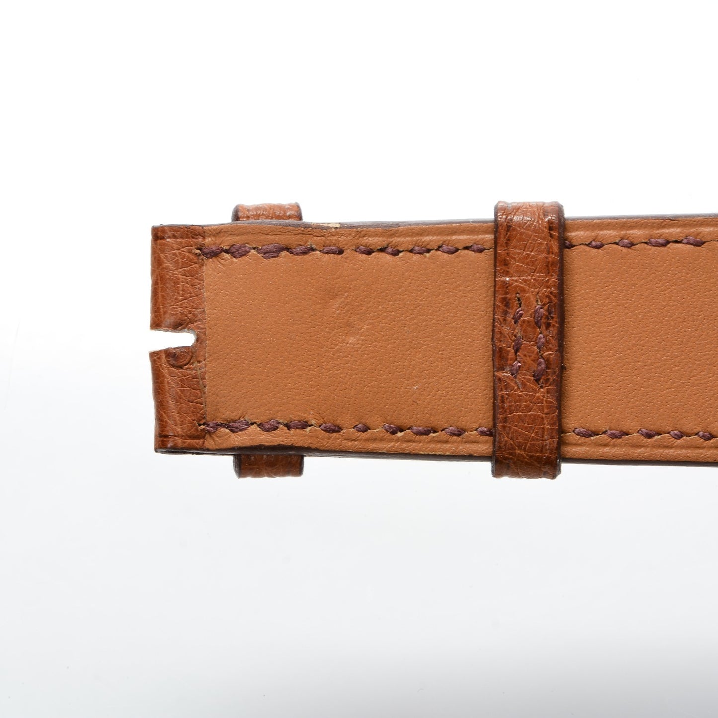 Ostrich Heure H Hour Watch MM Strap Cognac