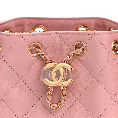 Chanel Caviar Quilted Mini Chanel 25 Handbag Pink 8 of 11