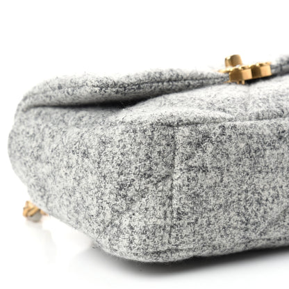 Chanel Tweed Quilted Medium Chanel 19 Flap Grey Ecru 8 of 11