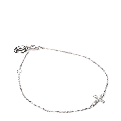 Cartier 18K White Gold Diamond Symbols Cross Bracelet 1 of 5