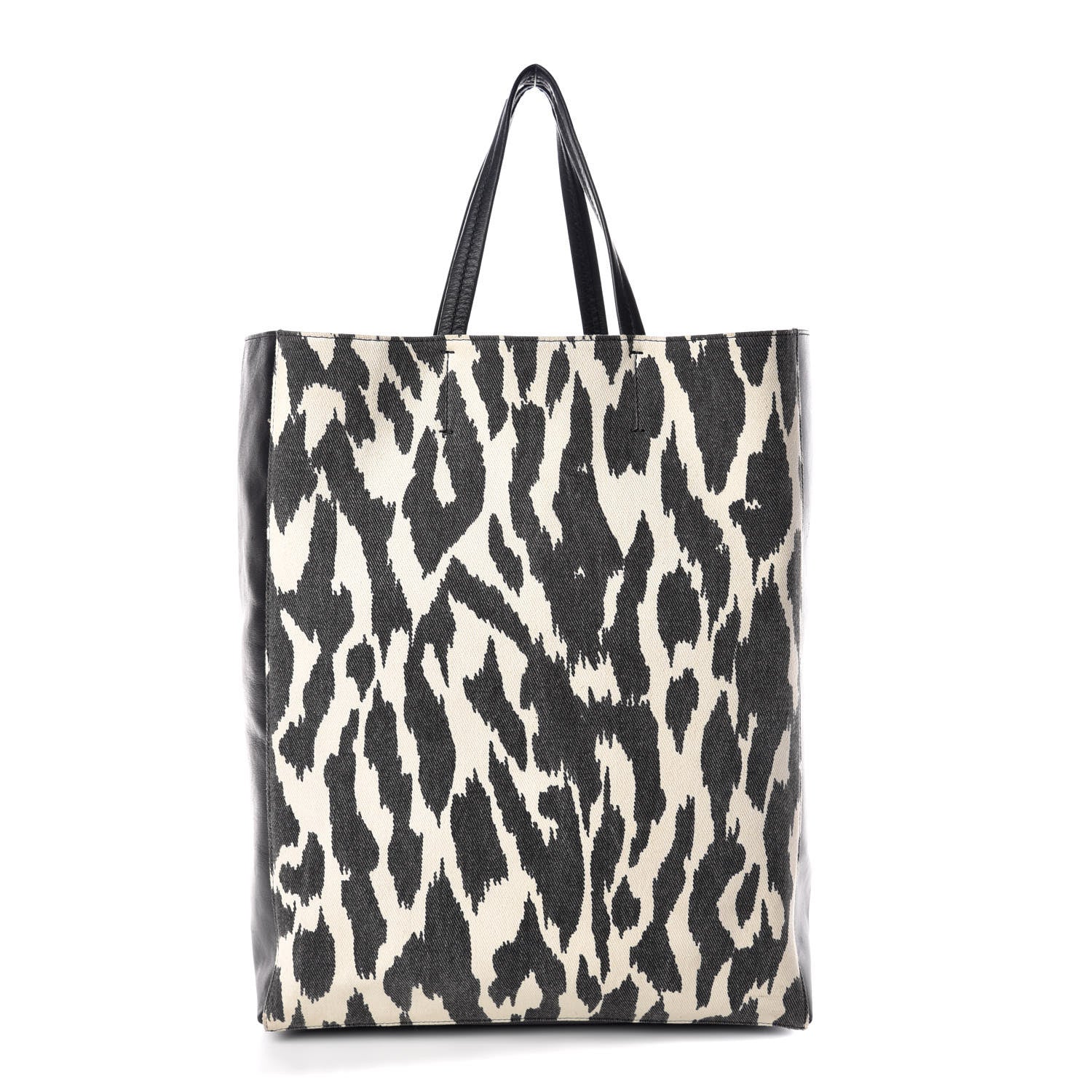 Celine Canvas Lambskin Leopard Print Vertical Cabas Black 1 of 14