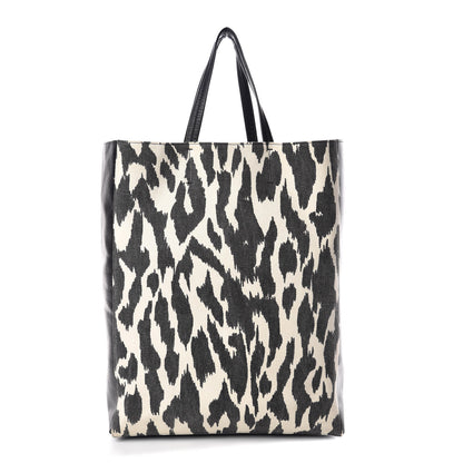 Celine Canvas Lambskin Leopard Print Vertical Cabas Black 1 of 14