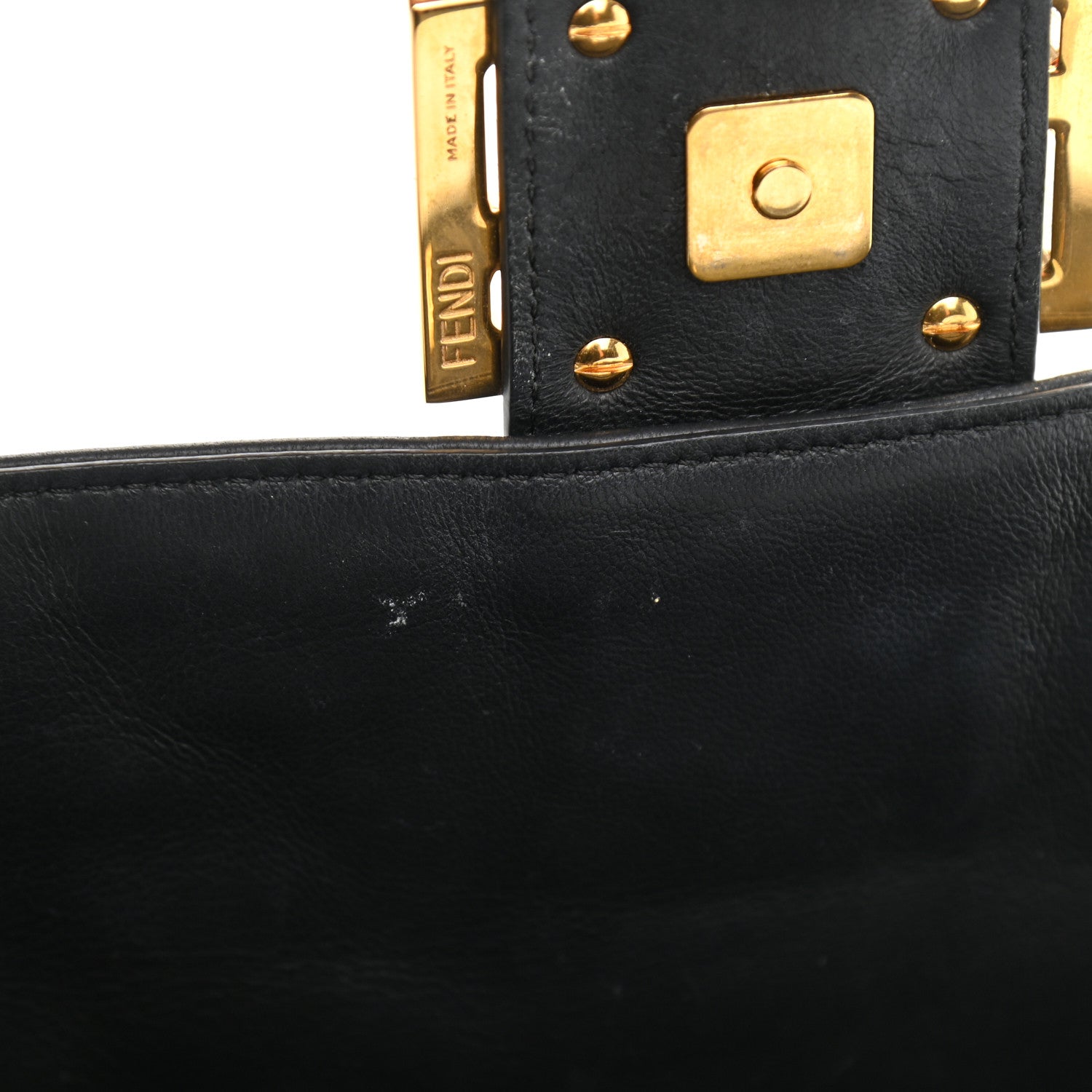 Fendi Nappa FF 1974 Embossed Large Baguette Black 11 of 11