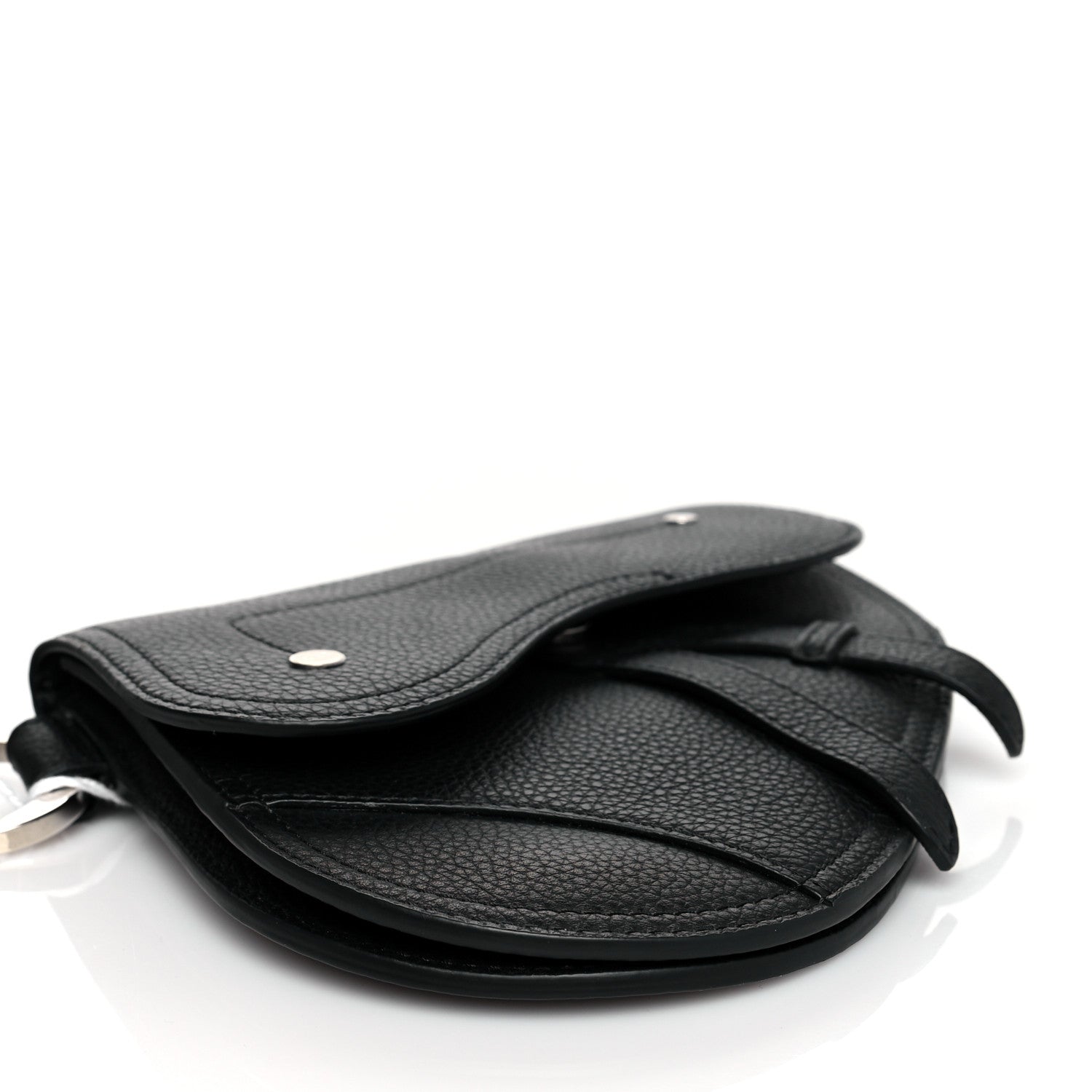Christian Dior Grained Calfskin Saddle Pouch Belt Bag Black 5 of 10