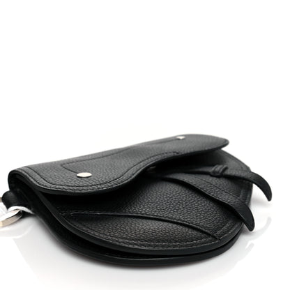 Christian Dior Grained Calfskin Saddle Pouch Belt Bag Black 5 of 10