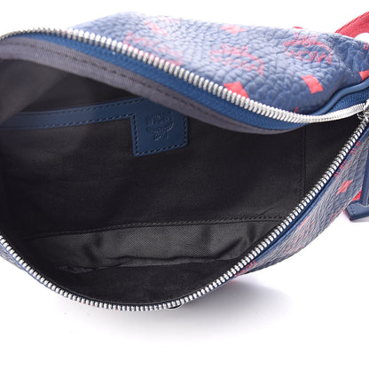 MCM Visetos Small Fusten Belt Bag Deep Blue Sea 5 of 8