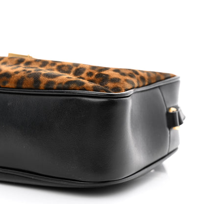 Saint Laurent Calfskin Leopard Print Monogram Lou Camera Bag Black 10 of 12