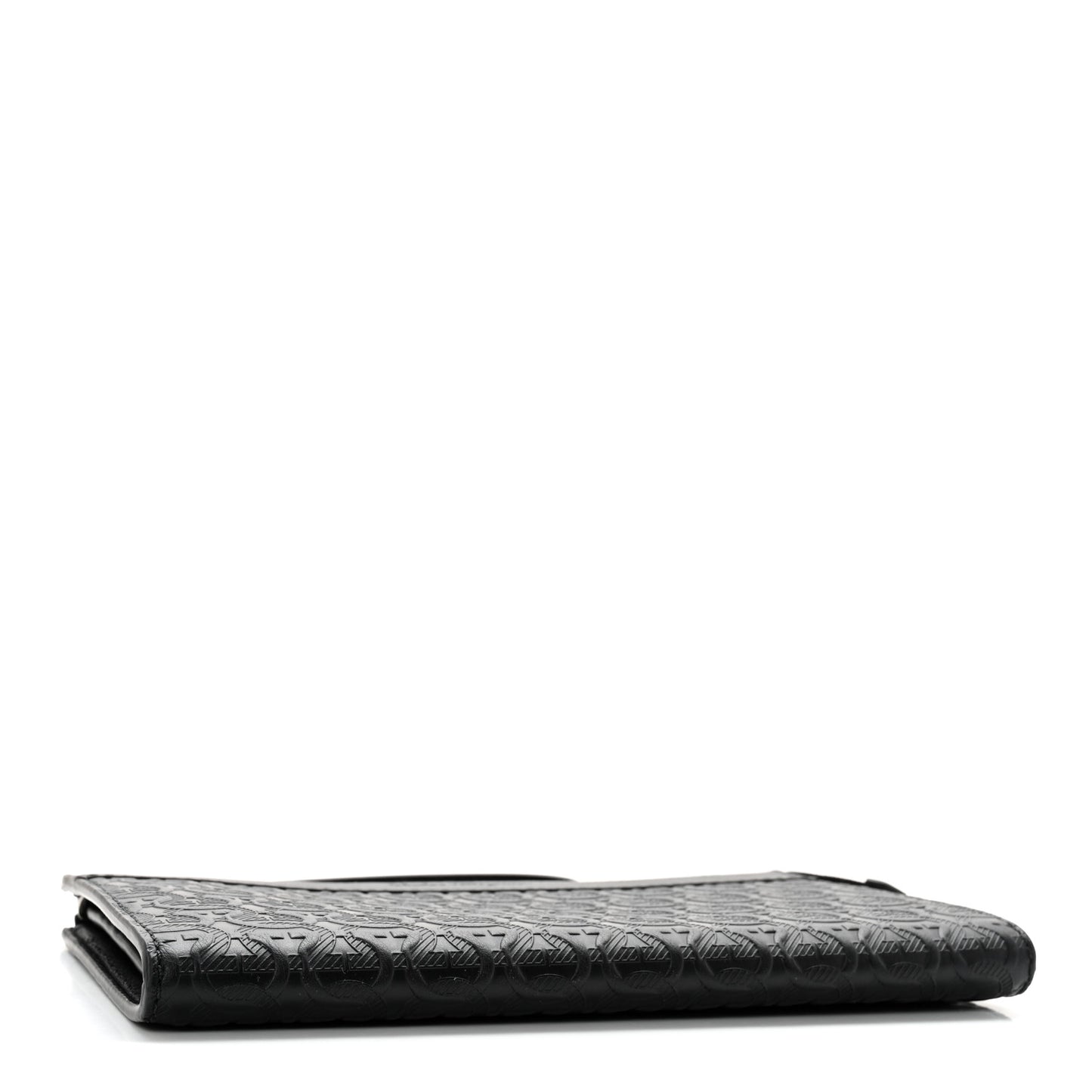 Calfskin Gancini Embossed Document Holder Black