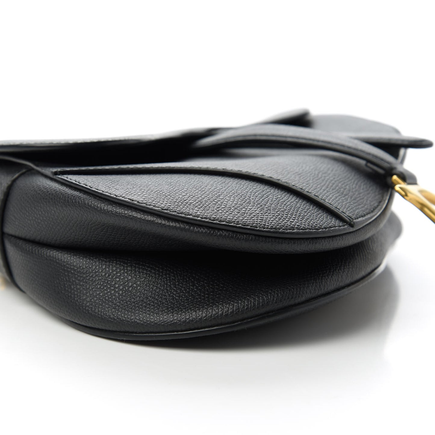 Grained Calfskin Saddle Bag Black