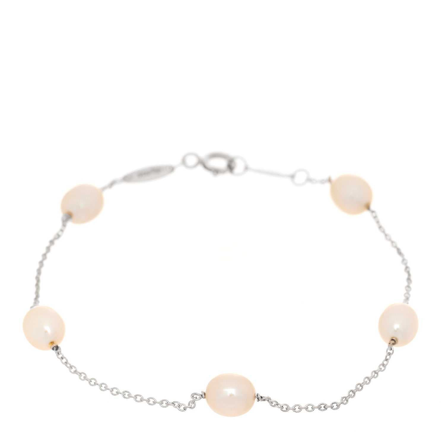 Tiffany Sterling Silver Cultured Pearl Elsa Peretti Pearls By The Yard Bracelet 1 of 7