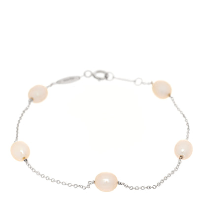 Tiffany Sterling Silver Cultured Pearl Elsa Peretti Pearls By The Yard Bracelet 1 of 7