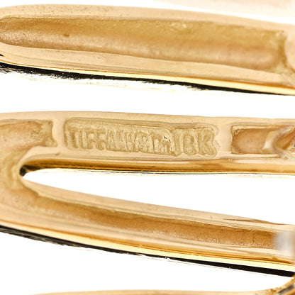 Tiffany 18K Yellow Gold Platinum Diamond Paloma Picasso Scribble French Clip Earrings 4 of 6