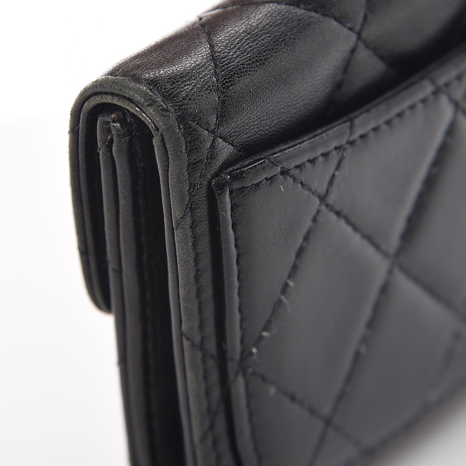 Chanel Lambskin Quilted Flap Card Holder Wallet Black 12 of 13