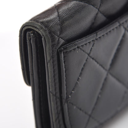 Chanel Lambskin Quilted Flap Card Holder Wallet Black 12 of 13