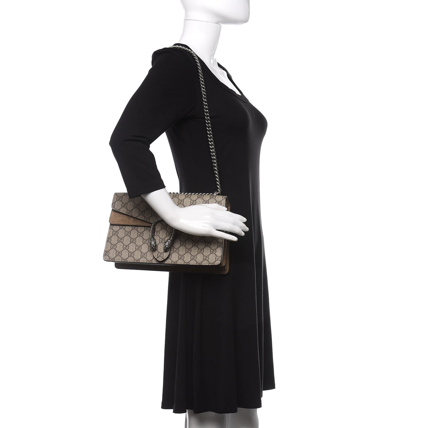 GG Supreme Monogram Small Dionysus Shoulder Bag Taupe