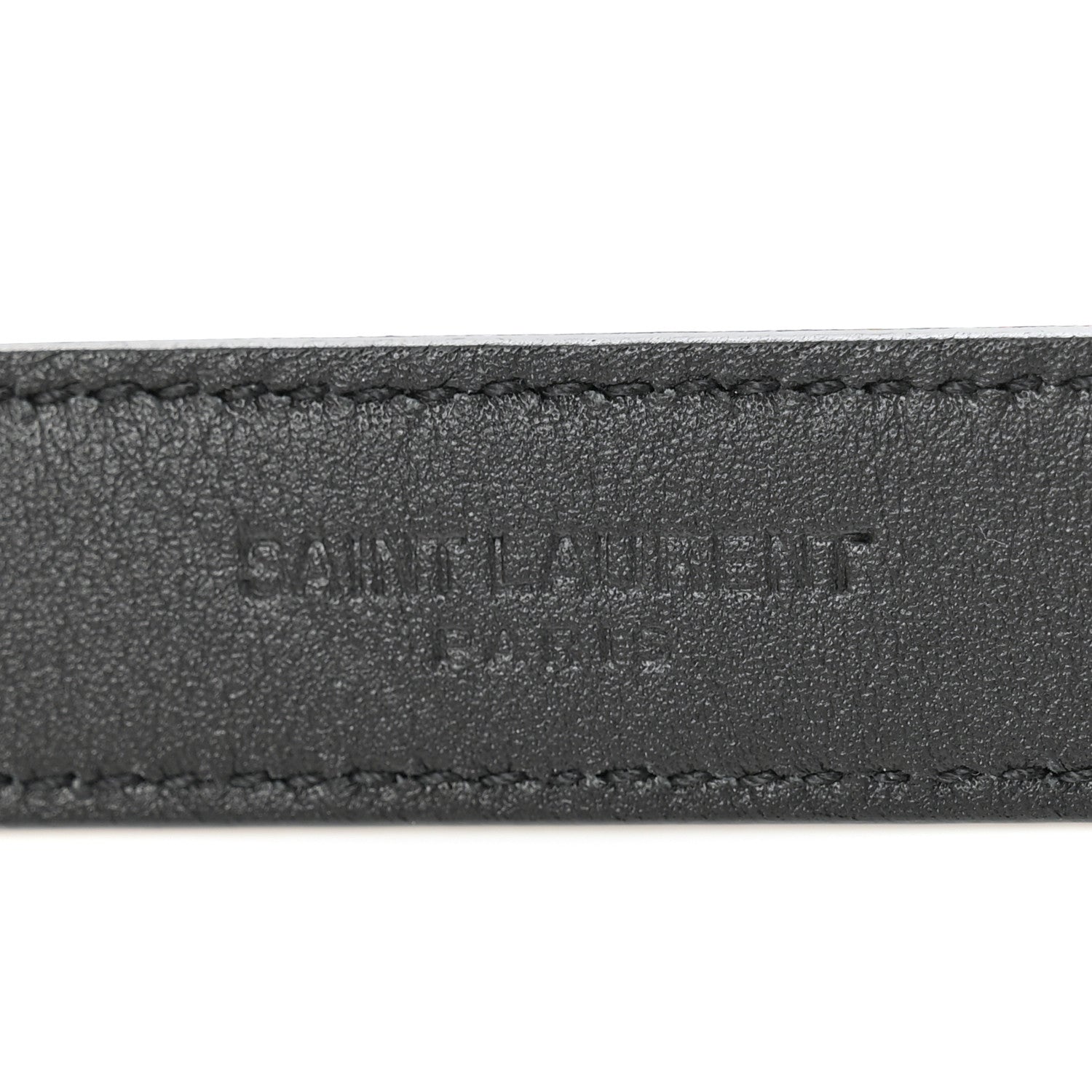 Saint Laurent Smooth Calfskin Monogram Square Buckle Belt 80 32 Black 5 of 6