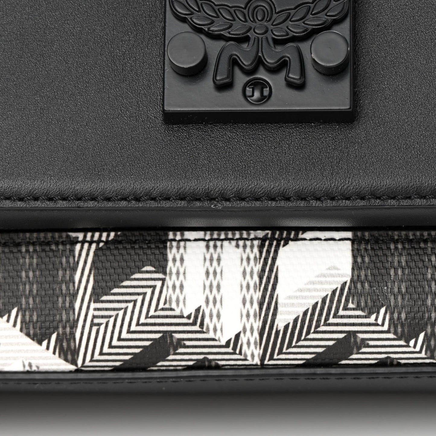 Canvas Nappa Cubic Monogram Millie Crossbody Black White