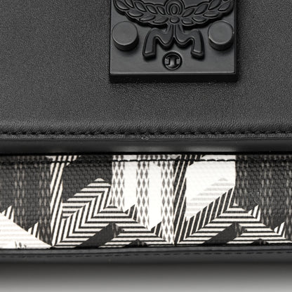 MCM Canvas Nappa Cubic Monogram Millie Crossbody Black White 11 of 13