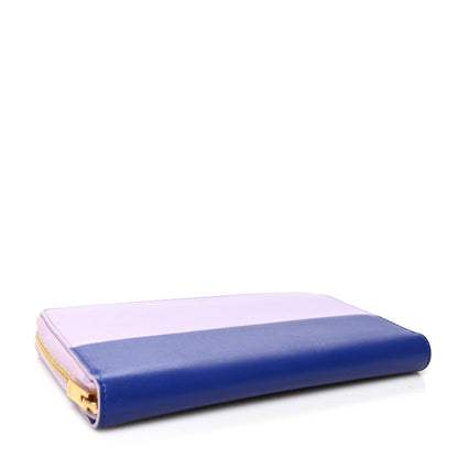 Celine Lambskin Large Zip Around Multifunction Wallet Light Purple Royal Blue 4 of 8