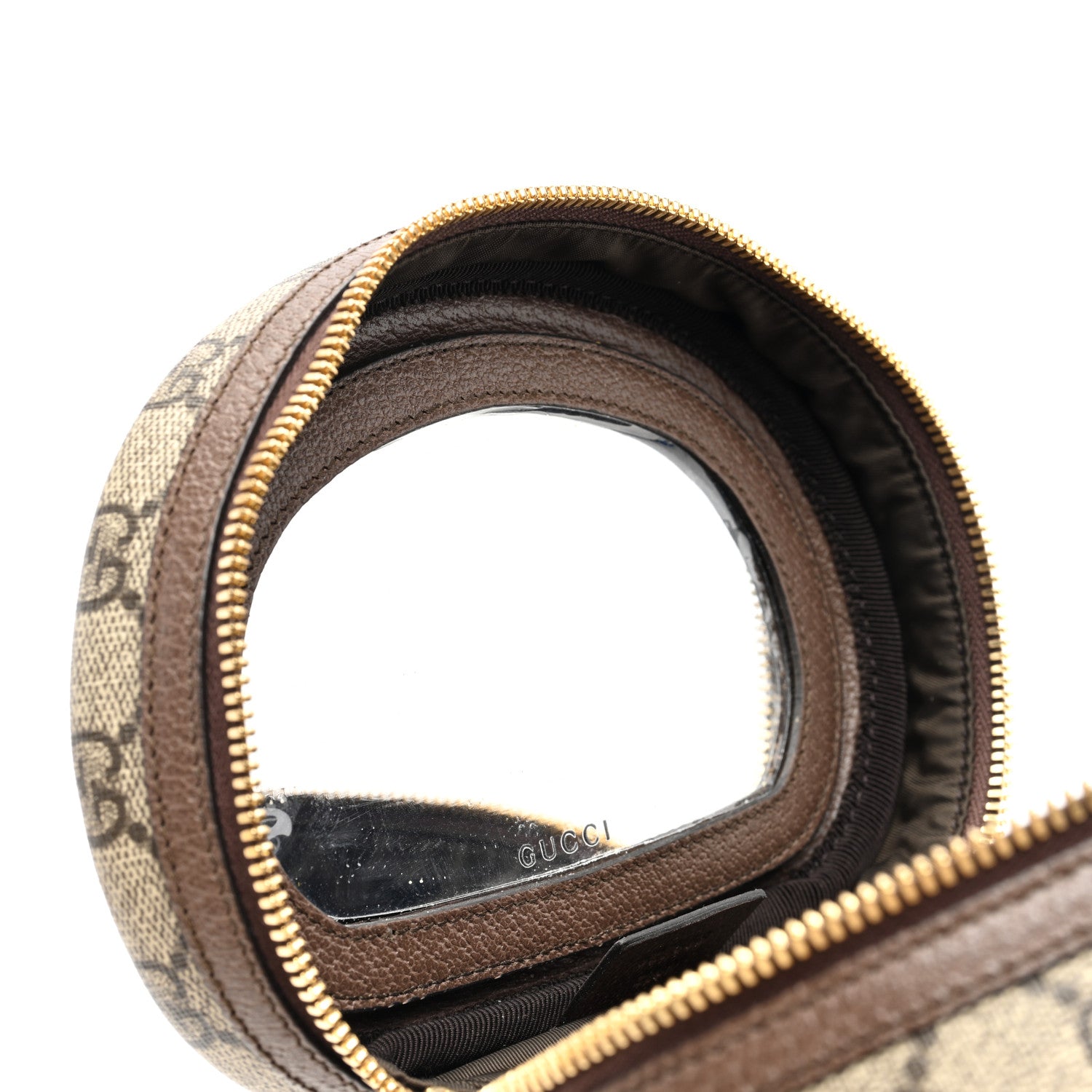 Gucci GG Supreme Monogram Textured Calfskin Web Ophidia Vanity Cosmetic Case Beige Ebony New Acero 8 of 8