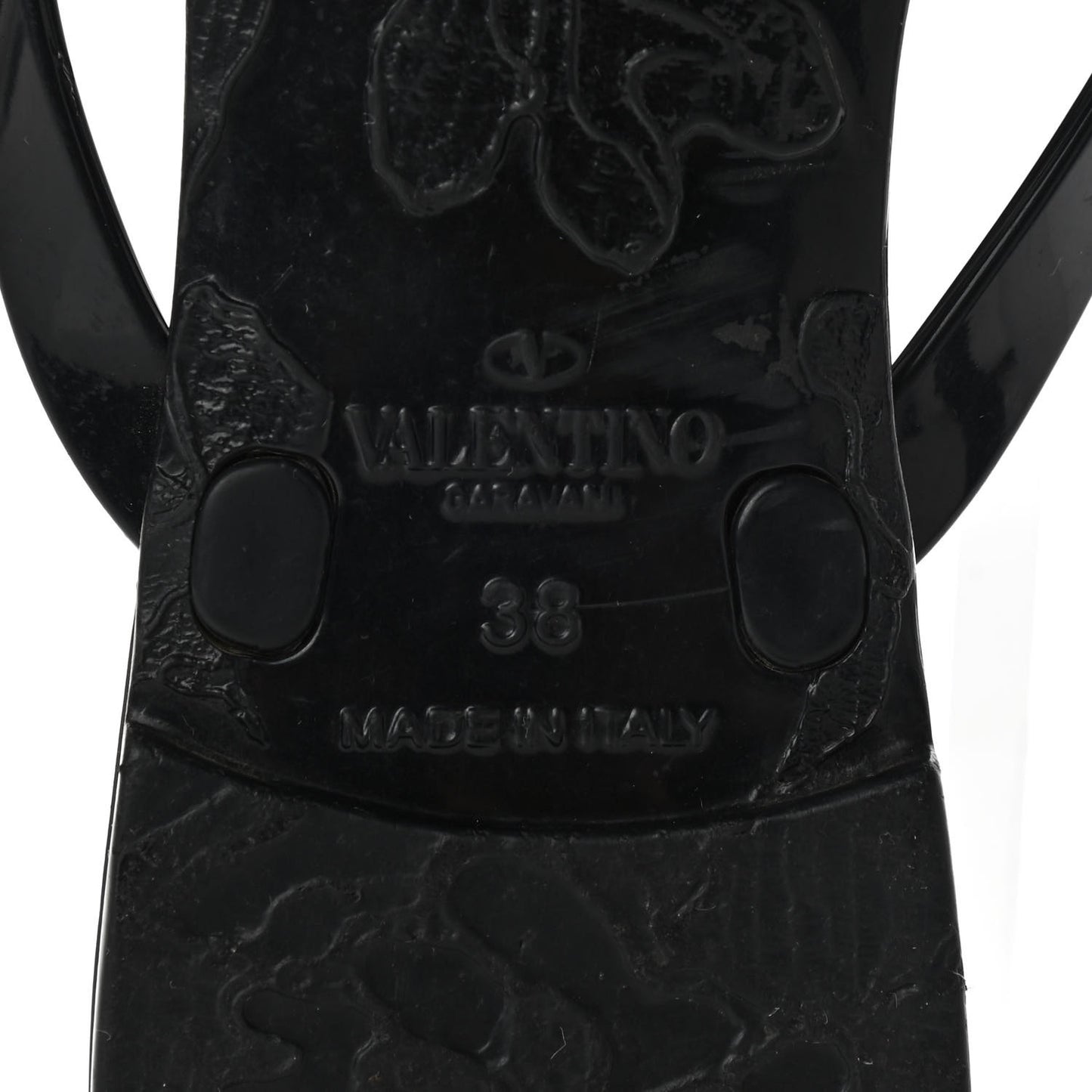 PVC Jelly Rockstud Bow Thong Sandals 38 Black