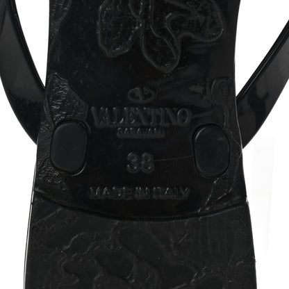 Valentino Garavani PVC Jelly Rockstud Bow Thong Sandals 38 Black 6 of 9