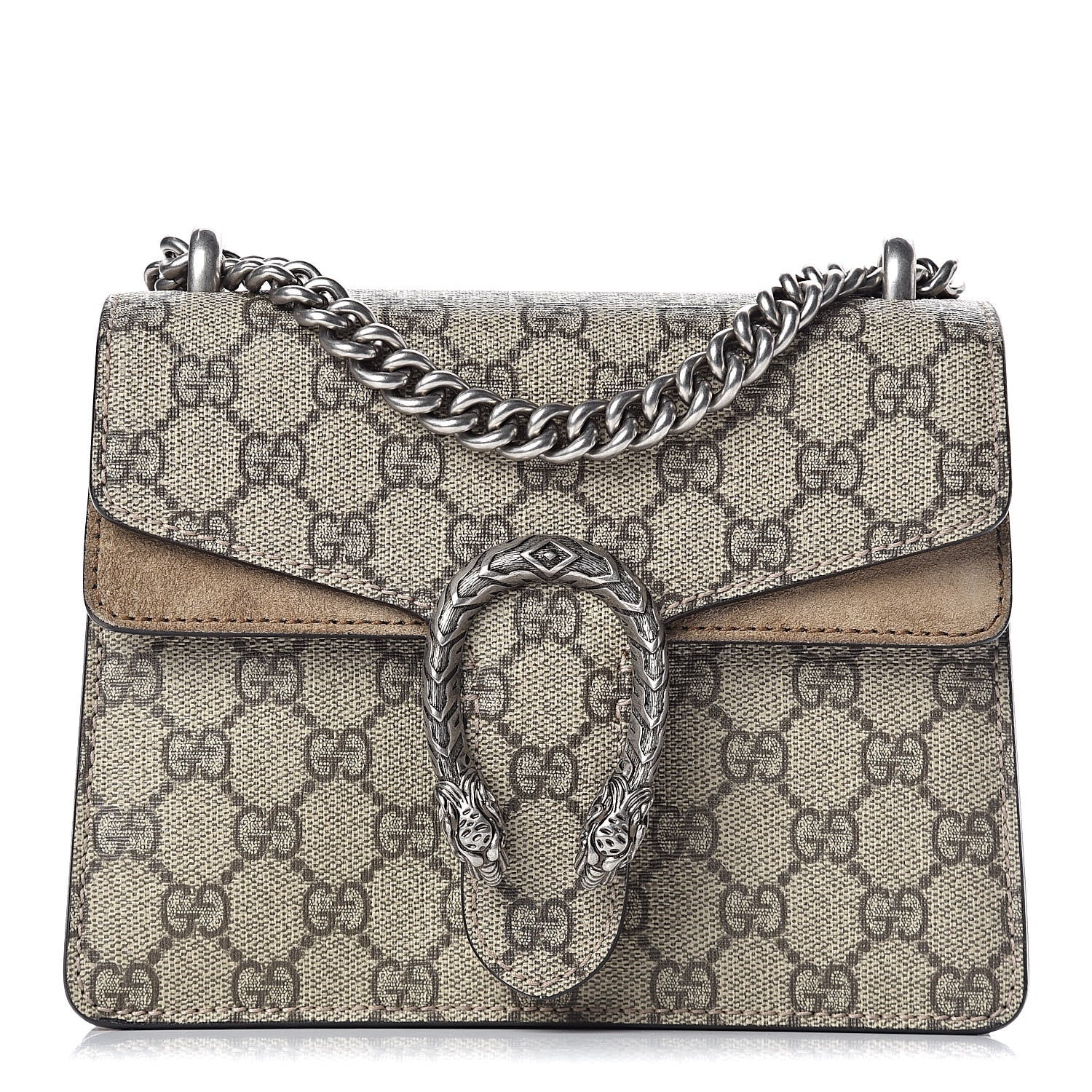 Gucci GG Supreme Monogram Mini Dionysus Shoulder Bag Taupe 1 of 9