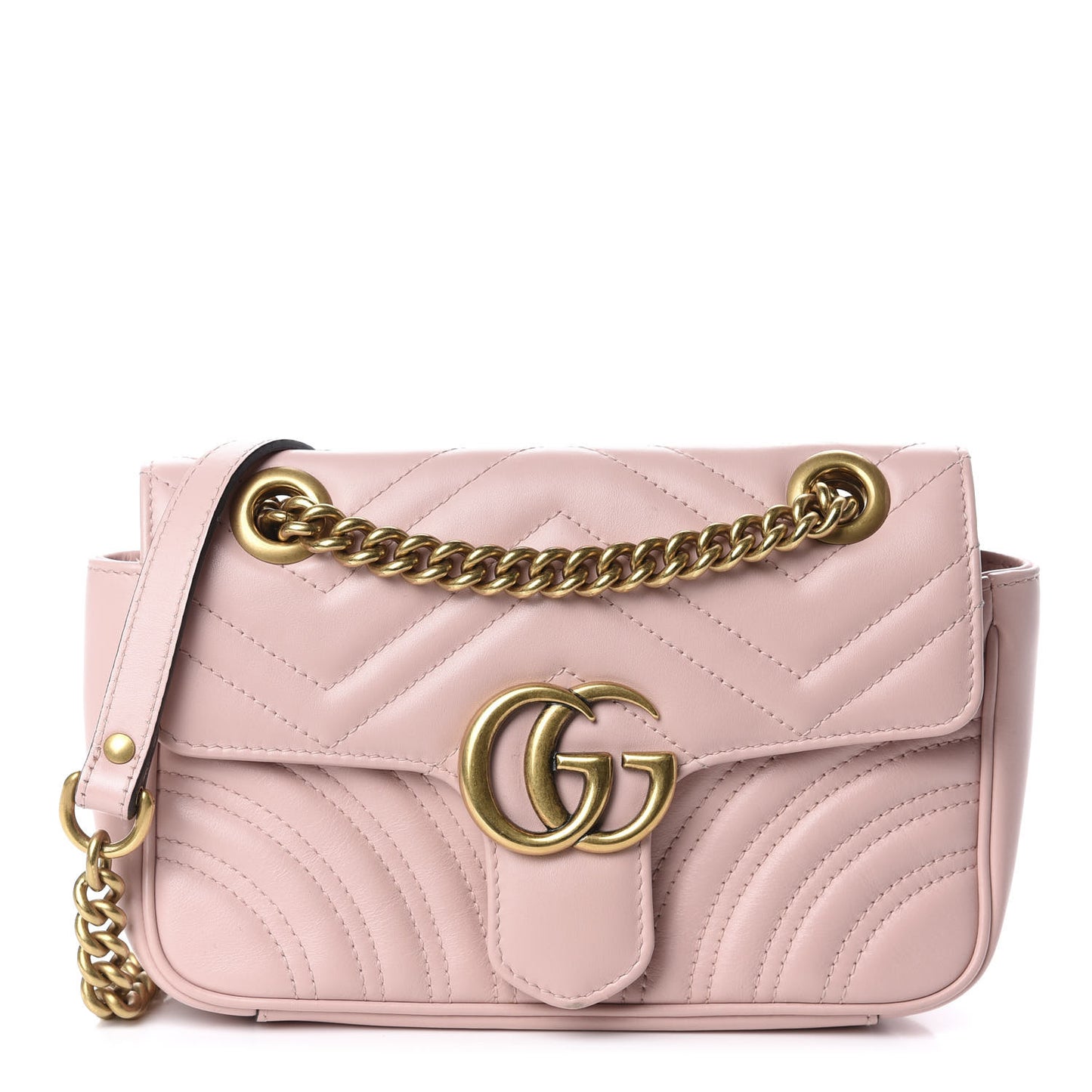 Calfskin Matelasse Mini GG Marmont Shoulder Bag Perfect Pink
