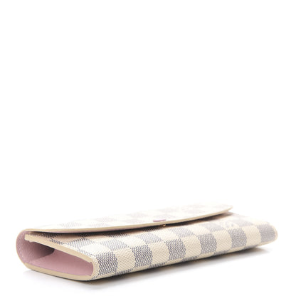 Louis Vuitton Damier Azur Emilie Wallet Rose Ballerine 4 of 8