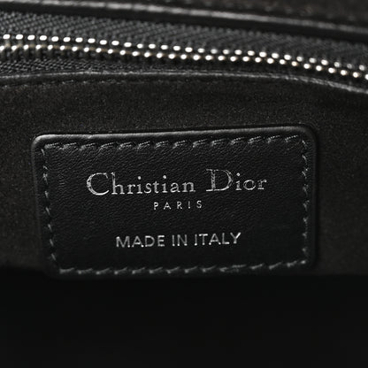 Christian Dior Calfskin Checkered Medium Lady Dior Black White 6 of 10
