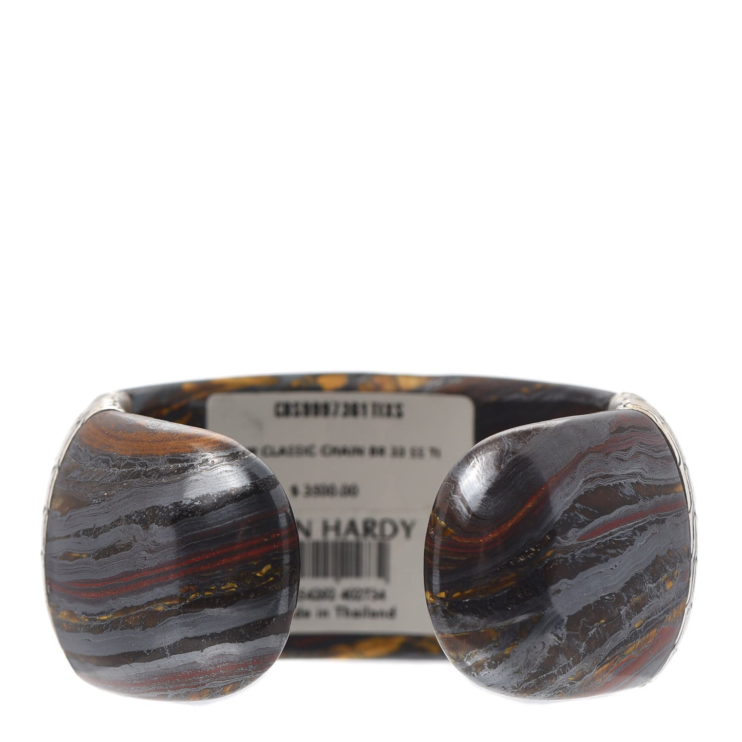 Sterling Silver Tiger Iron Classic Chain Flex Kick Cuff Bracelet