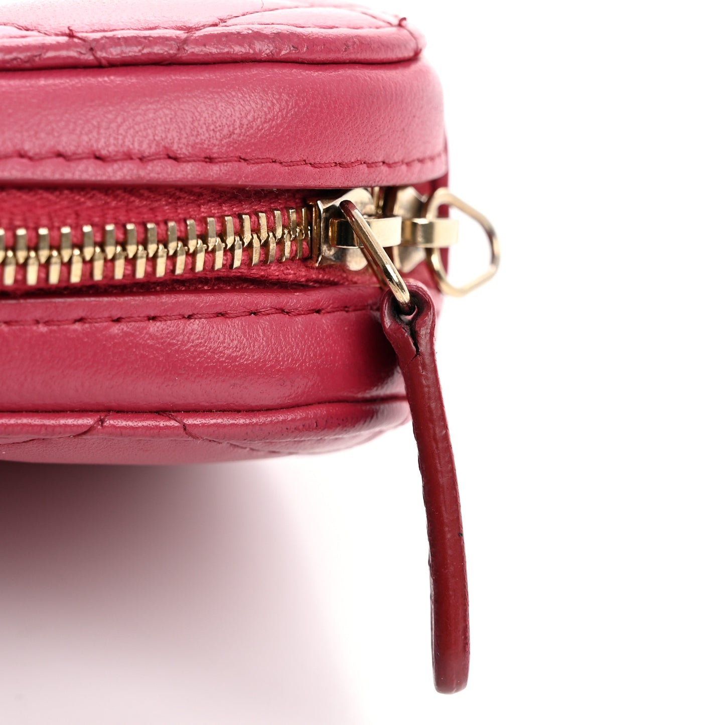 Lambskin Quilted Phone Holder Wallet On Chain WOC Pink