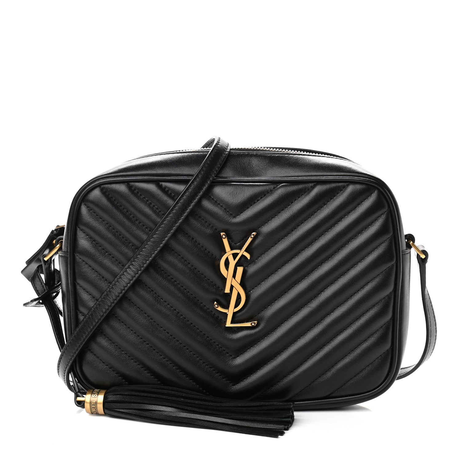 Saint Laurent Calfskin Matelasse Monogram Lou Camera Bag Black 1 of 11