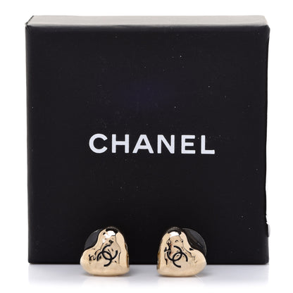 Chanel CC Heart Earrings Gold 5 of 5