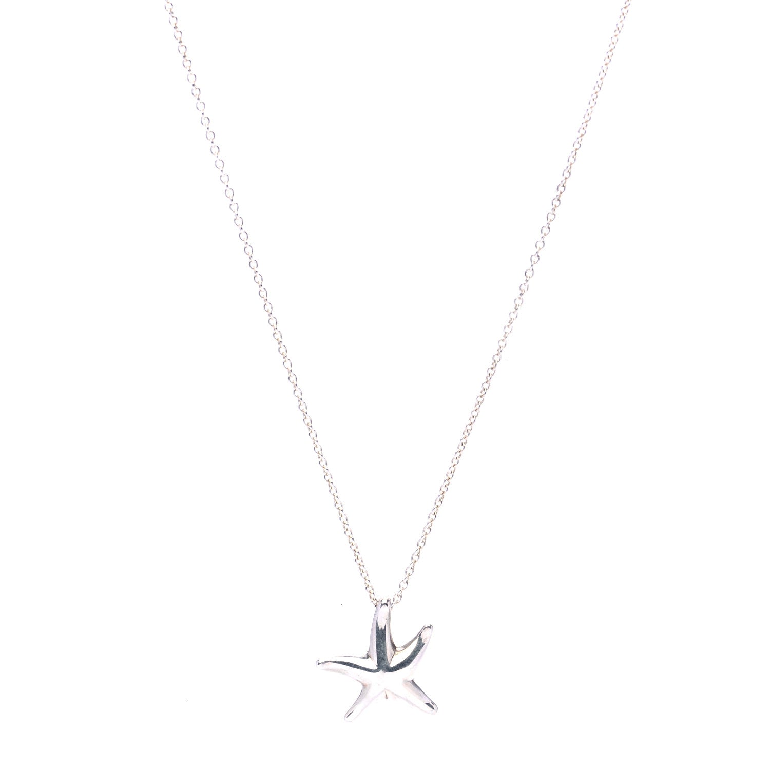 Tiffany Sterling Silver 15mm Elsa Peretti Starfish Pendant Necklace 1 of 5