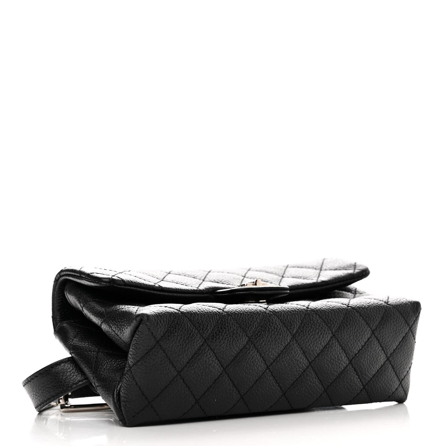 Grained Calfskin Quilted 2.55 Reissue Flap Belt Bag Clutch Black