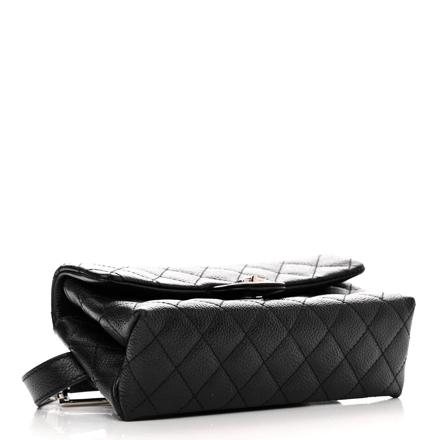 Chanel Grained Calfskin Quilted 2.55 Reissue Flap Belt Bag Clutch Black 4 of 13