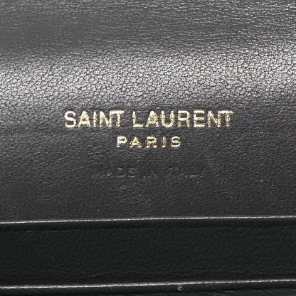 Saint Laurent Lambskin Quilted Monogram Gaby Small Envelope Wallet Fog 7 of 15