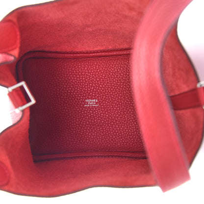 Hermes Taurillon Clemence Picotin Lock 18 PM Rouge Casaque 5 of 10