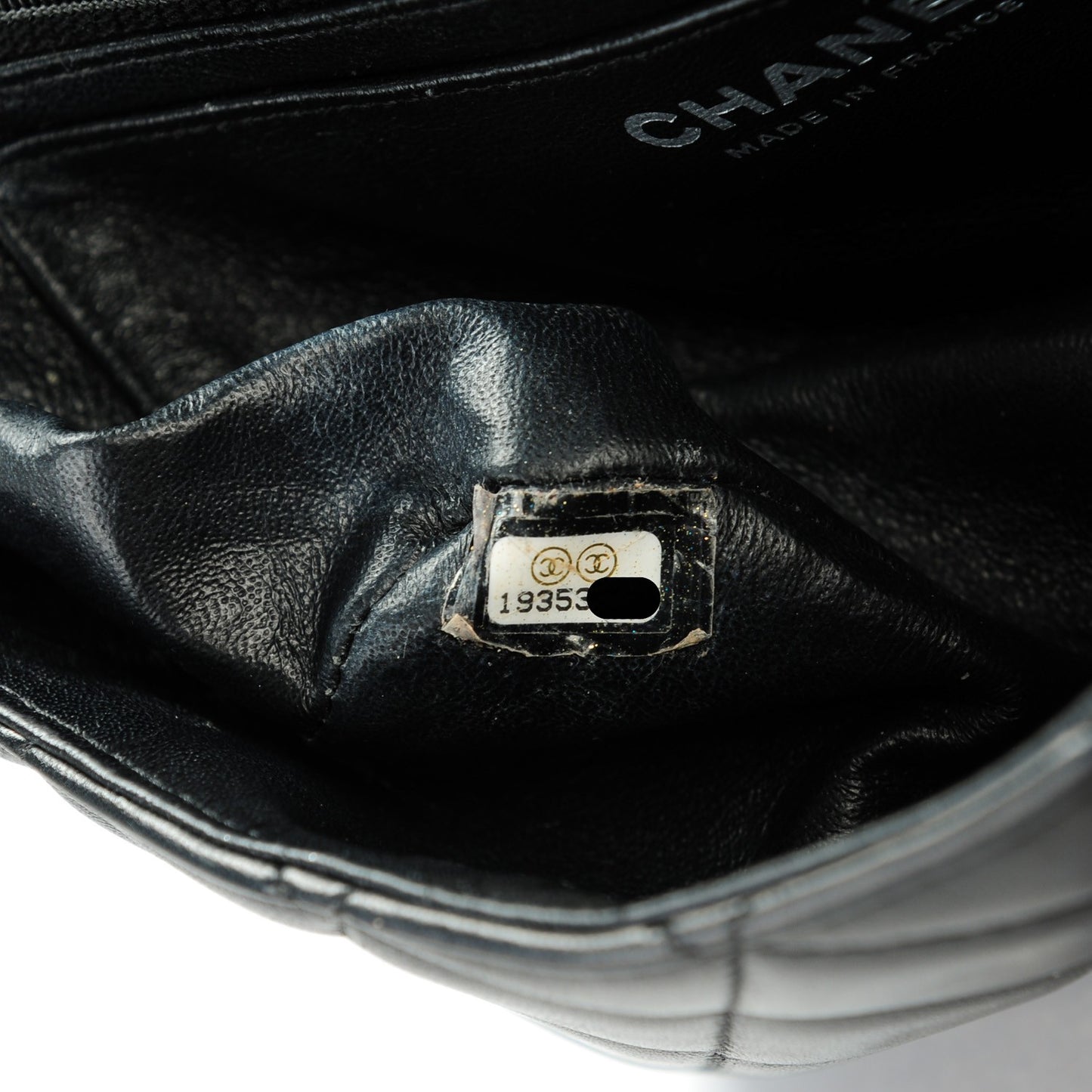 Lambskin Small Quilting Enchained Flap Black