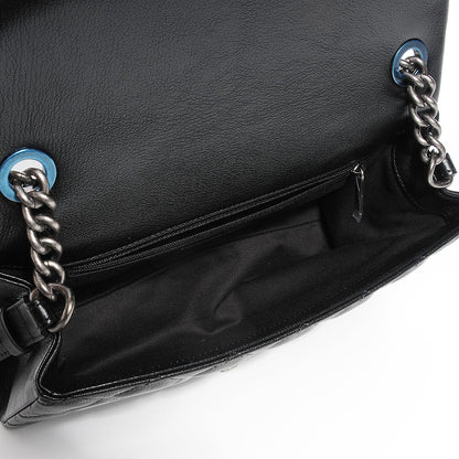 Chanel Metallic Goatskin Medium City Rock Flap Black 5 of 9
