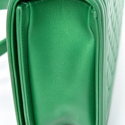 Chanel Metallic Calfskin Quilted New Medium Boy Flap Green 12 of 13