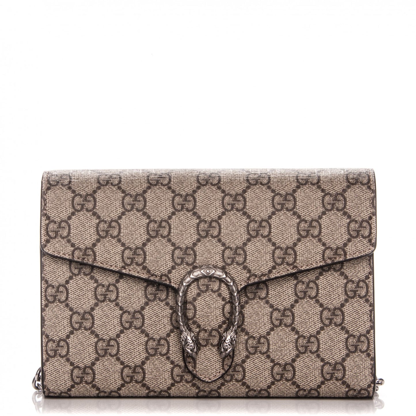 GG Supreme Monogram Mini Dionysus Chain Wallet Beige Taupe