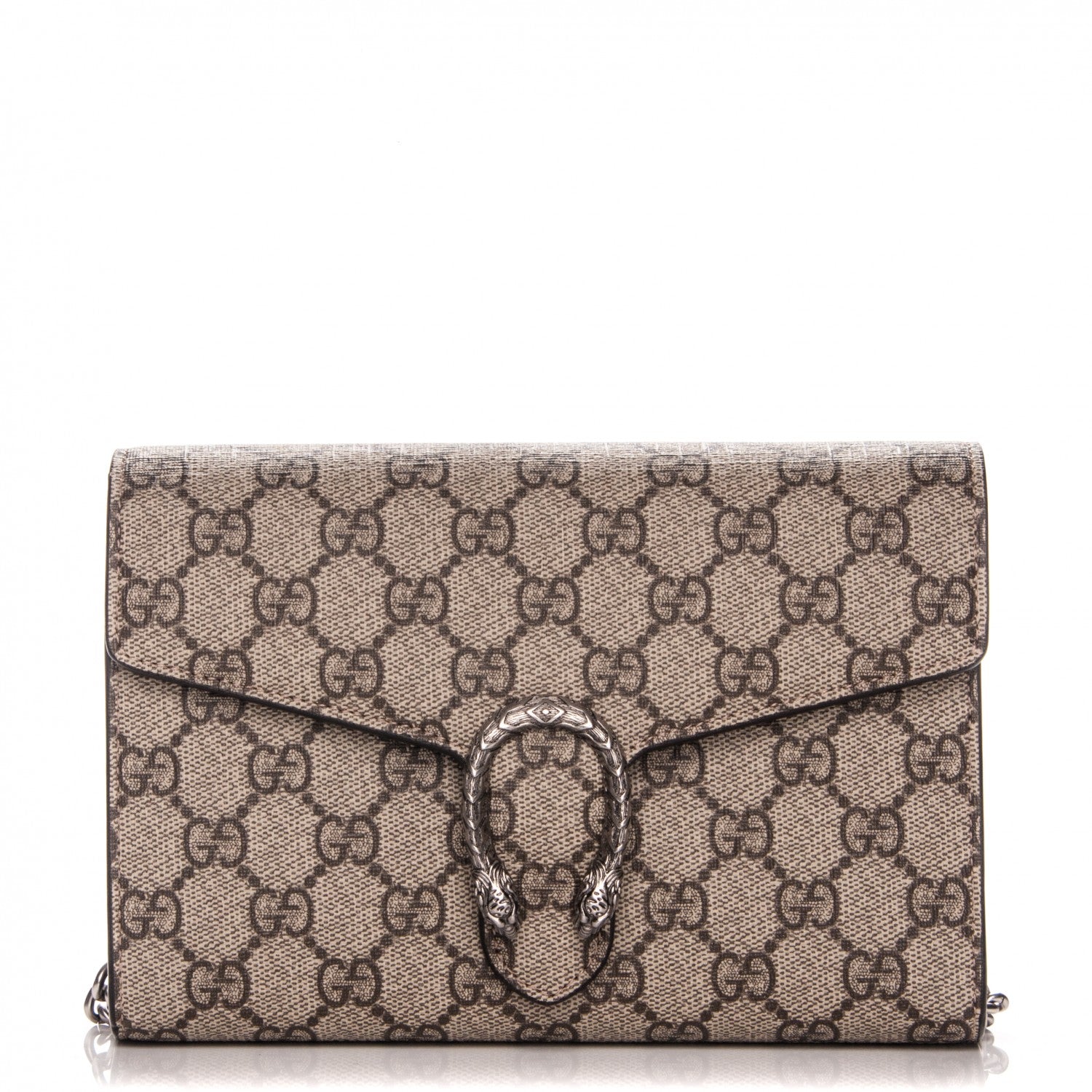Gucci GG Supreme Monogram Mini Dionysus Chain Wallet Beige Taupe 1 of 7