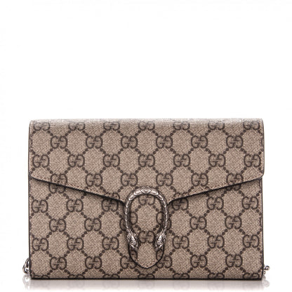 Gucci GG Supreme Monogram Mini Dionysus Chain Wallet Beige Taupe 1 of 7