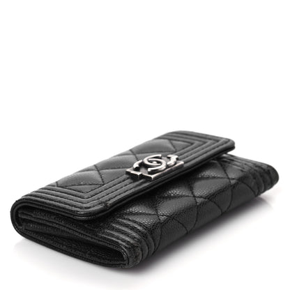 Chanel Caviar Quilted Boy Flap Card Holder Black 4 of 10