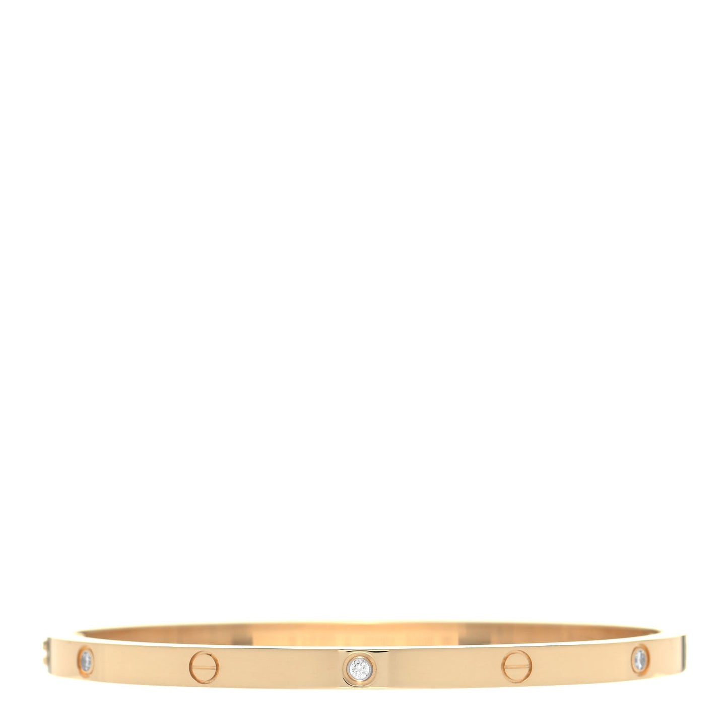 18K Yellow Gold 6 Diamond Small LOVE Bracelet 16
