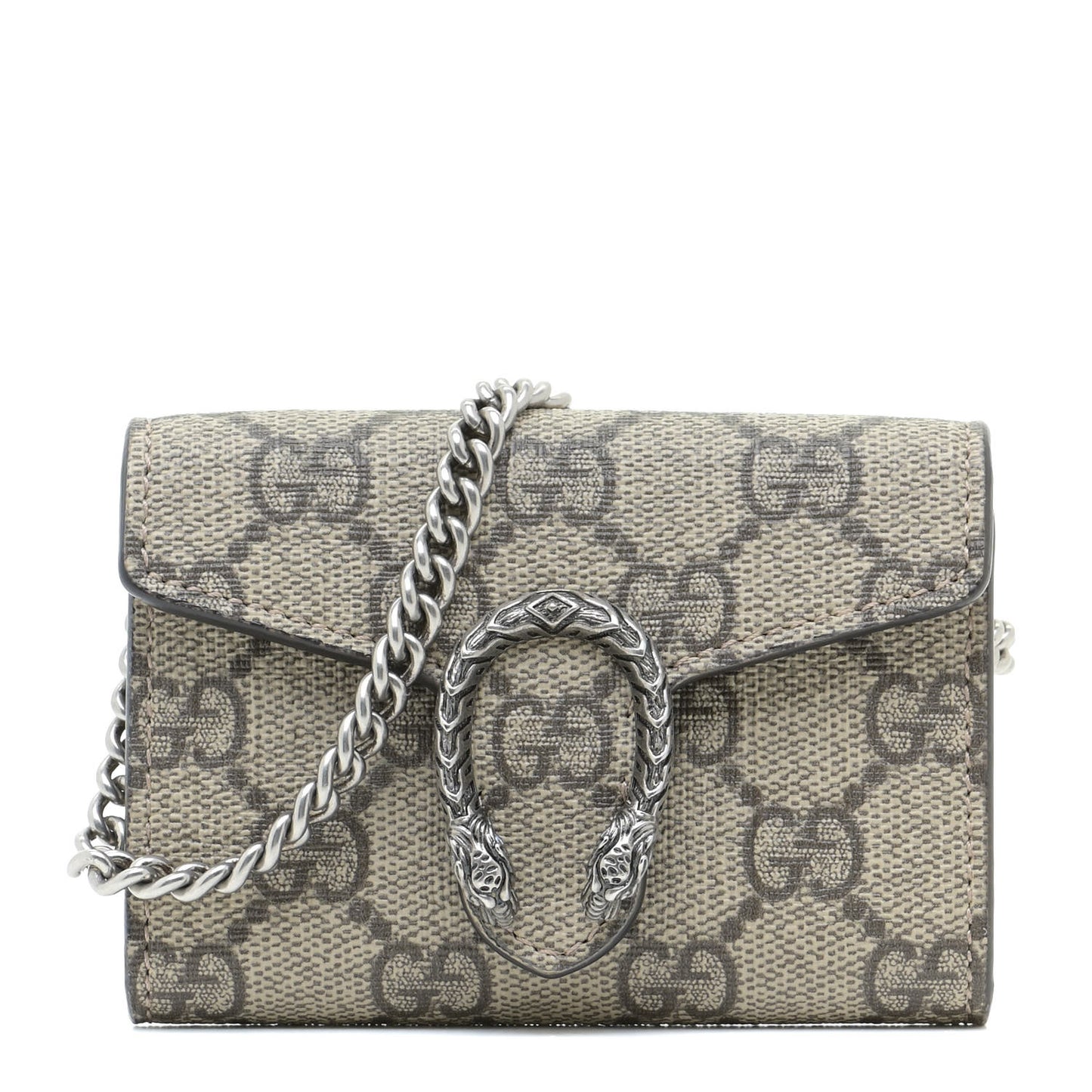 GG Supreme Monogram Dionysus Coin Purse Taupe